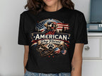 T-shirt with "All American Dog Parent" text and patriotic dog graphic.
